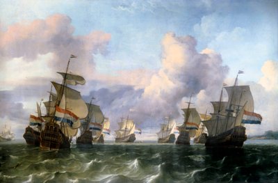 Aile hollandaise de la Compagnie des Indes. Peinture de Ludolf Backhuysen - Ludolf I Backhuysen