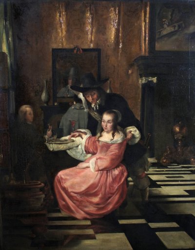 Intérieur Hollandais avec personnages - Ludolf de Jongh