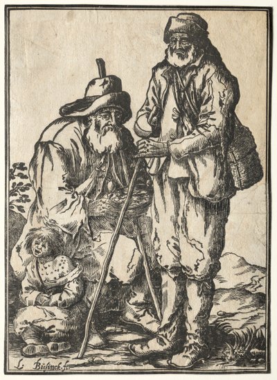 Deux Mendiants et Enfant Lépreux - Ludolph Büsinck