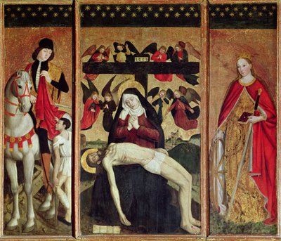 Triptyque représentant la Pietà entre Saint Martin et Sainte Catherine, 1475 - Ludovico Brea