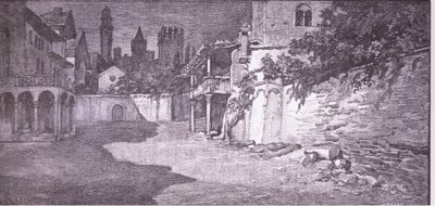 Un endroit ouvert jouxtant le jardin des Capulet, illustration de Roméo et Juliette - Ludovico Marchetti
