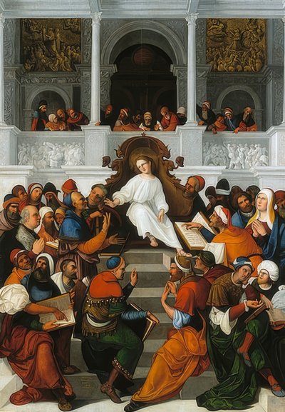 Le Christ enseignant au temple à douze ans - Ludovico Mazzolino