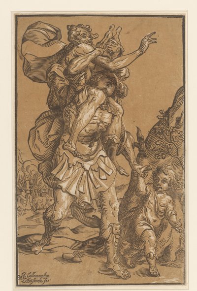 Énée portant son père hors de Troie - Ludwig Businck