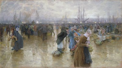 Le Marché aux poissons à Altona - Ludwig Dettmann