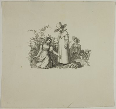 Famille avec paniers de pique-nique - Ludwig Ferdinand Schnorr von Carolsfeld