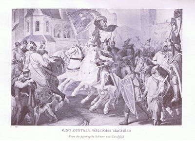 Le roi Gunther accueille Siegfried - Ludwig Ferdinand Schnorr von Carolsfeld