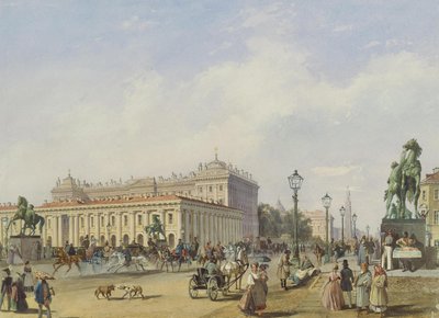 Die Anitschkow-Brücke à Saint-Pétersbourg, 1847 - Ludwig Franz Karl Bohnstedt