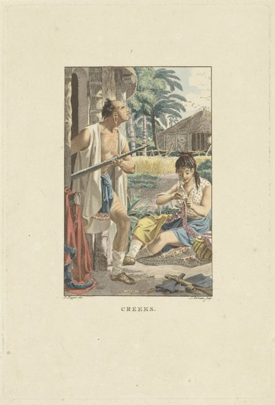 Couple près de leur cabane dans le champ - Ludwig Gottlieb Portman