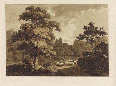Paysage avec berger de moutons - Ludwig Gottlieb Portman