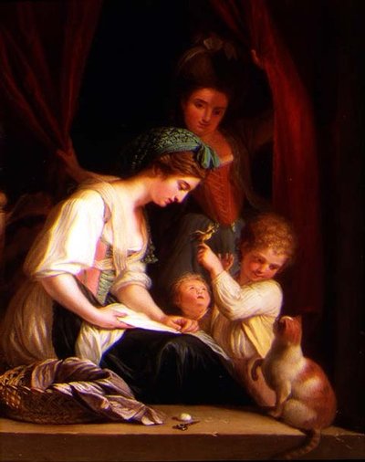 Une mère et ses enfants avec une nourrice derrière - Ludwig Guttenbrunn