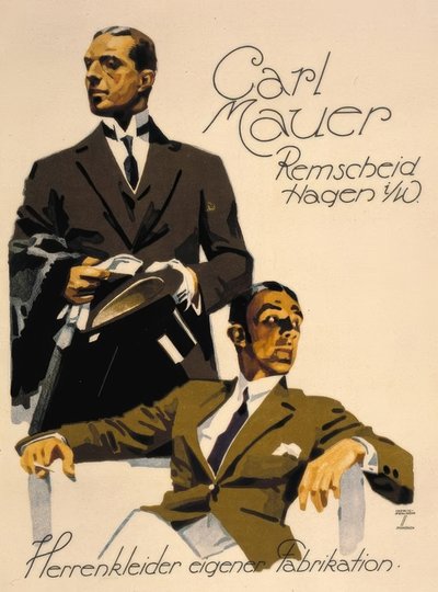 Carl Mauer / Remscheid Hage i. W. Vêtements pour hommes de fabrication propre - Ludwig Hohlwein