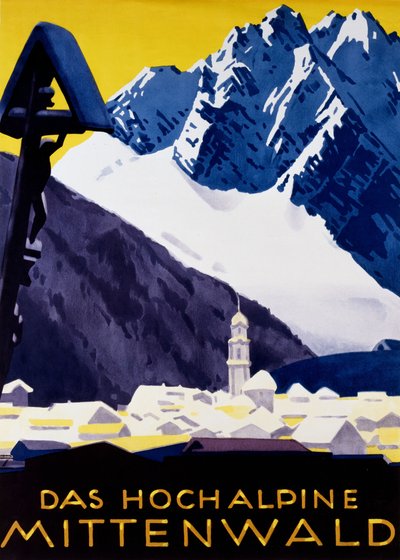 Das hochalpine Mittenwald, vers 1930 - Ludwig Hohlwein