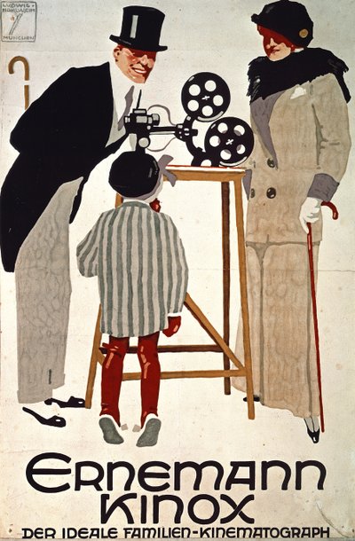 Ernemann Kinox, Der Ideale Familien Kinematograph (Le Ciné-caméra familial idéal), Allemagne - Ludwig Hohlwein