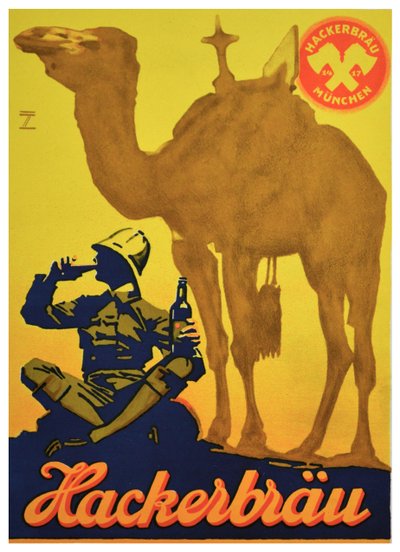 Affiche publicitaire pour la bière Hackerbrau, c.1930 - Ludwig Hohlwein
