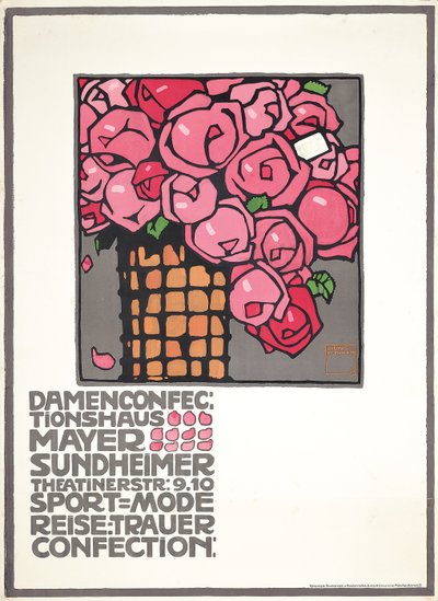 Affiche publicitaire pour le magasin de dames Mayer Sundheimer - Ludwig Hohlwein