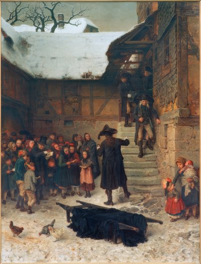 Funérailles hessoises en hiver - Ludwig Knaus
