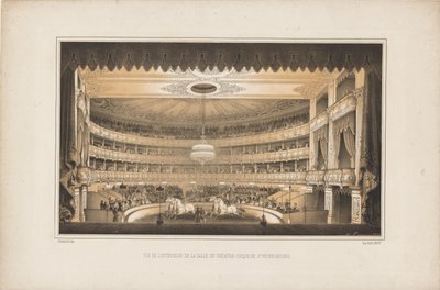 Intérieur du théâtre du cirque équestre à Saint-Pétersbourg - Ludwig Premazzi