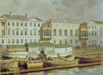 Palais Naryshkin sur la rivière Fontanka, milieu du 19ème siècle - Ludwig Premazzi