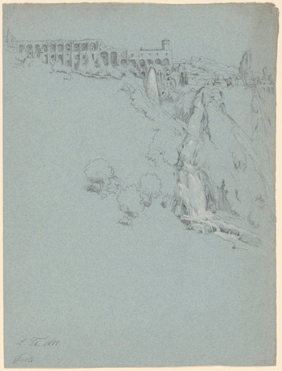 La Cascade à Tivoli avec la Villa de Mécène - Ludwig Thiersch