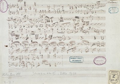 Page de partition musicale de "Fidelio" : début de l