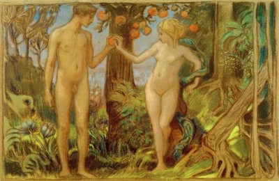 Adam et Ève près de l