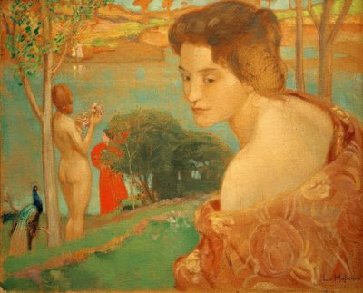 Fille sur la plage - Ludwig von Hofmann