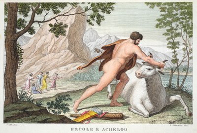 Hercule et Achélous, Livre IX, illustration des Métamorphoses d