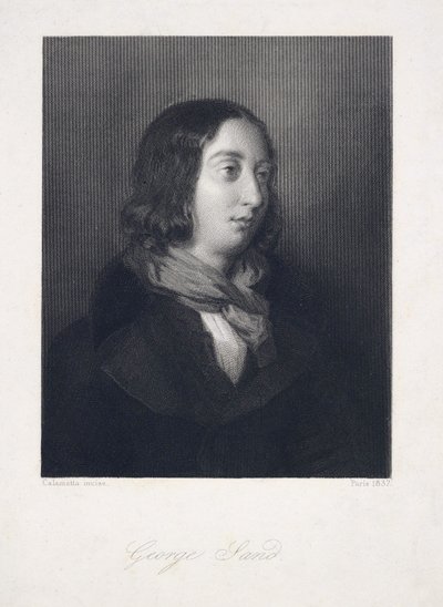 Portrait de George Sand, pub. 1837 (gravure) - Luigi Calamatta