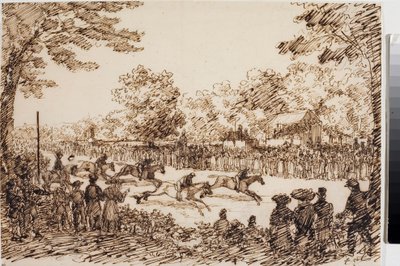 Course de chevaux (probablement la fête de San Giovanni à Florence) - Luigi Garibbo