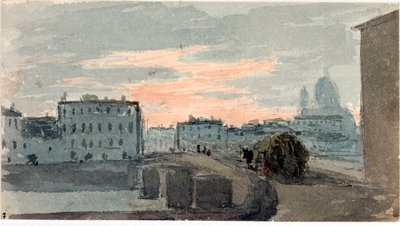 Vue du pont de la Carraia, Florence (aquarelle) - Luigi Garibbo