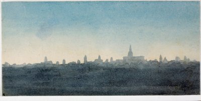Vue de la ville de Florence, profil des maisons et des monuments (aquarelle) - Luigi Garibbo