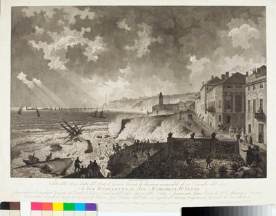 Vue du port de Gênes pendant la tempête du 25/12/1821 - Luigi Garibbo