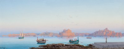 Grand Harbour, Malte, depuis La Valette, 1911 - Luigi Maria Galea