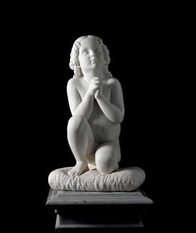 Petit garçon en prière Sculpture en marbre par Luigi Pampaloni, vers 1827 - Luigi Pampaloni