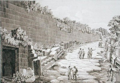 Route romaine vers Tusculo, après sa première excavation en 1825, de 