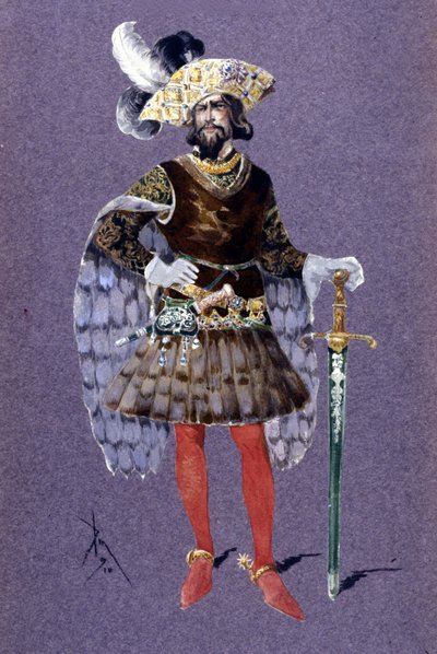Barbe bleue. Dessin de Luigi Sapelli Caramba (1865-1936) de 1910 pour l