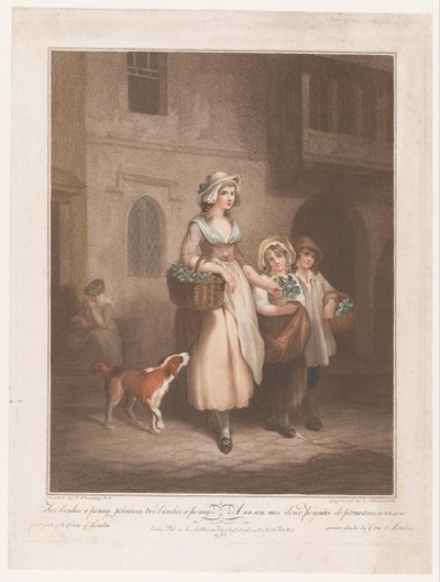 Marchande de fleurs (série: Cris de Londres) - Luigi Schiavonetti