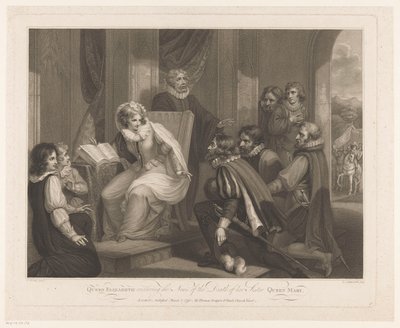 La reine Elizabeth reçoit la nouvelle de la mort de la reine Marie - Luigi Schiavonetti