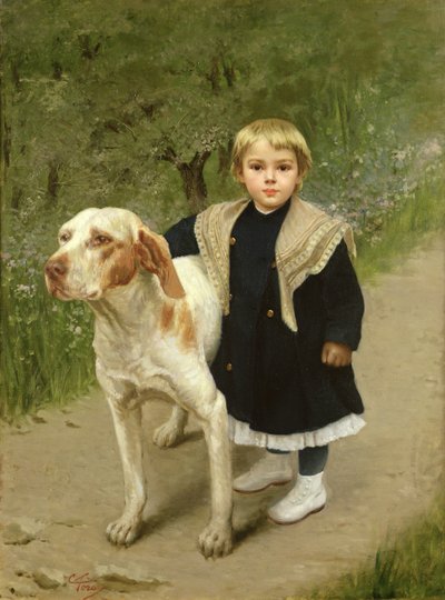 Jeune enfant et un grand chien - Luigi Toro