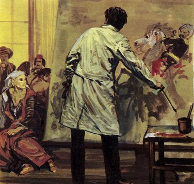 Eugène Delacroix a passé un an et demi à peindre "Le massacre de Scio" (lithographie en couleurs). - Luis Arcas Brauner