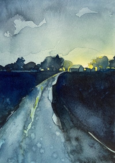 Crépuscule sur une route de campagne - Luisa Millicent