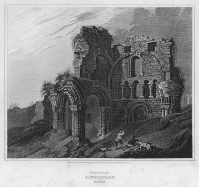 Intérieur de Lindisfarn, extrémité ouest (gravure) - Luke (after) Clennell