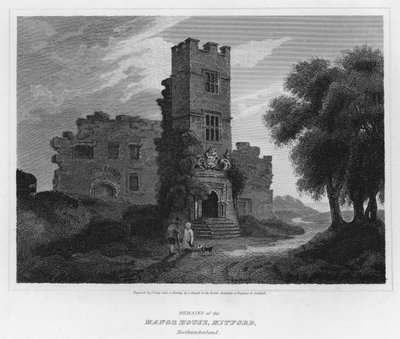 Vestiges de la maison seigneuriale, Mitford, Northumberland - Luke (after) Clennell