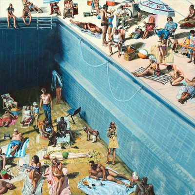 La fuite, vers 2020 (peinture acrylique sur papier) - Luke Waller