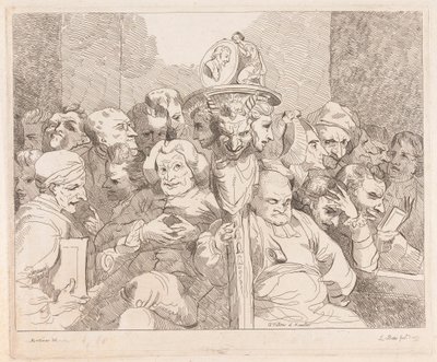 Personnages littéraires assemblés autour du médaillon de Shakespeare - Lydia Bates