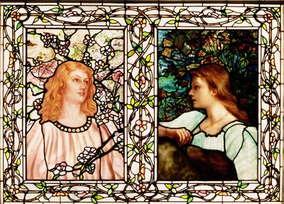 Printemps et Automne, fabriqué par Tiffany Glass & Manufacturing Co., vers 1892 - Lydia Field Emmett