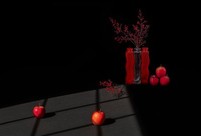 Nature morte rouge spectaculaire - Lydia Jacobs