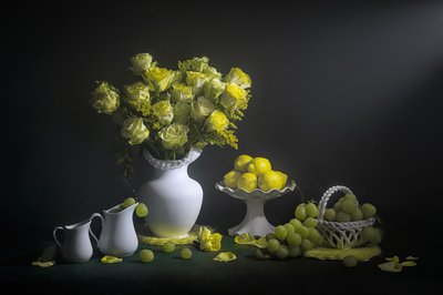 Nature morte aux légumes verts frais - Lydia Jacobs