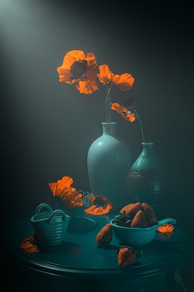 Coquelicots et fraises mélancoliques - Lydia Jacobs