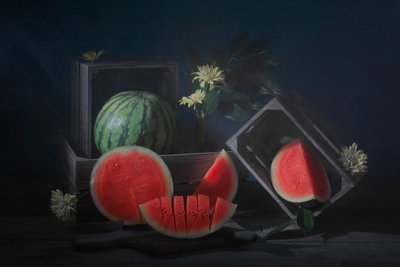 Nature morte à la pastèque « Moody » - Lydia Jacobs